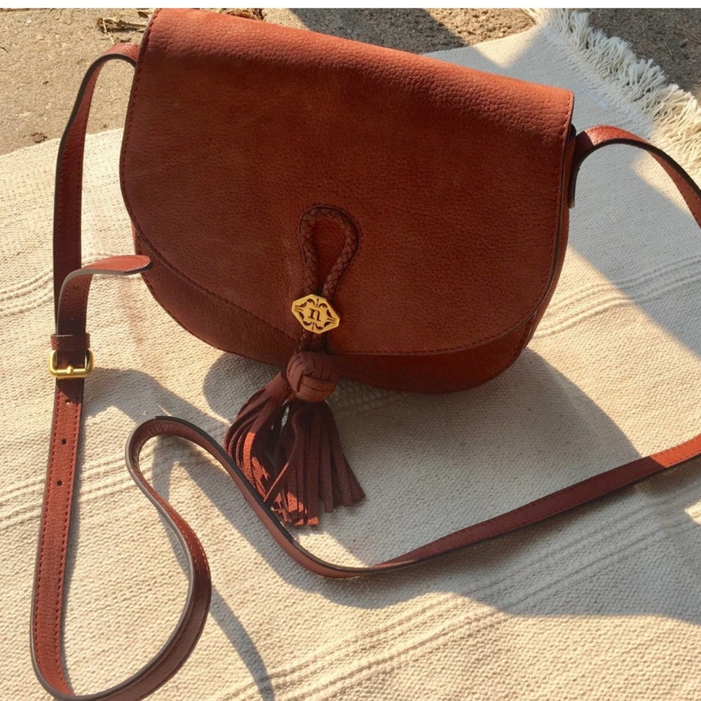 Soft Genuine Reddish Leather Nanette Lepore Crossbody Purse